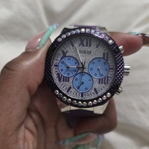 Guess Purple and Silver Watch